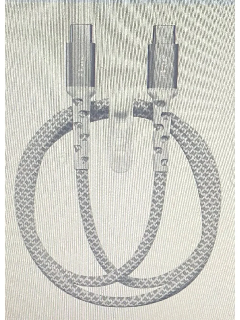 IHOME 6ft USB-C to USB-C Cable Nylon Braided with Cable Wrap While